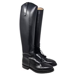 Soubirac Boot 39 Black Leather Equestrian Riding Minimalist French Classic Biker